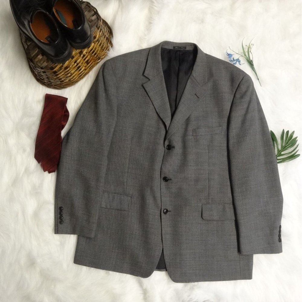 ALFANI men GRAY THREE BUTTON SUIT BLAZER JACKET SPORT COAT 46 R